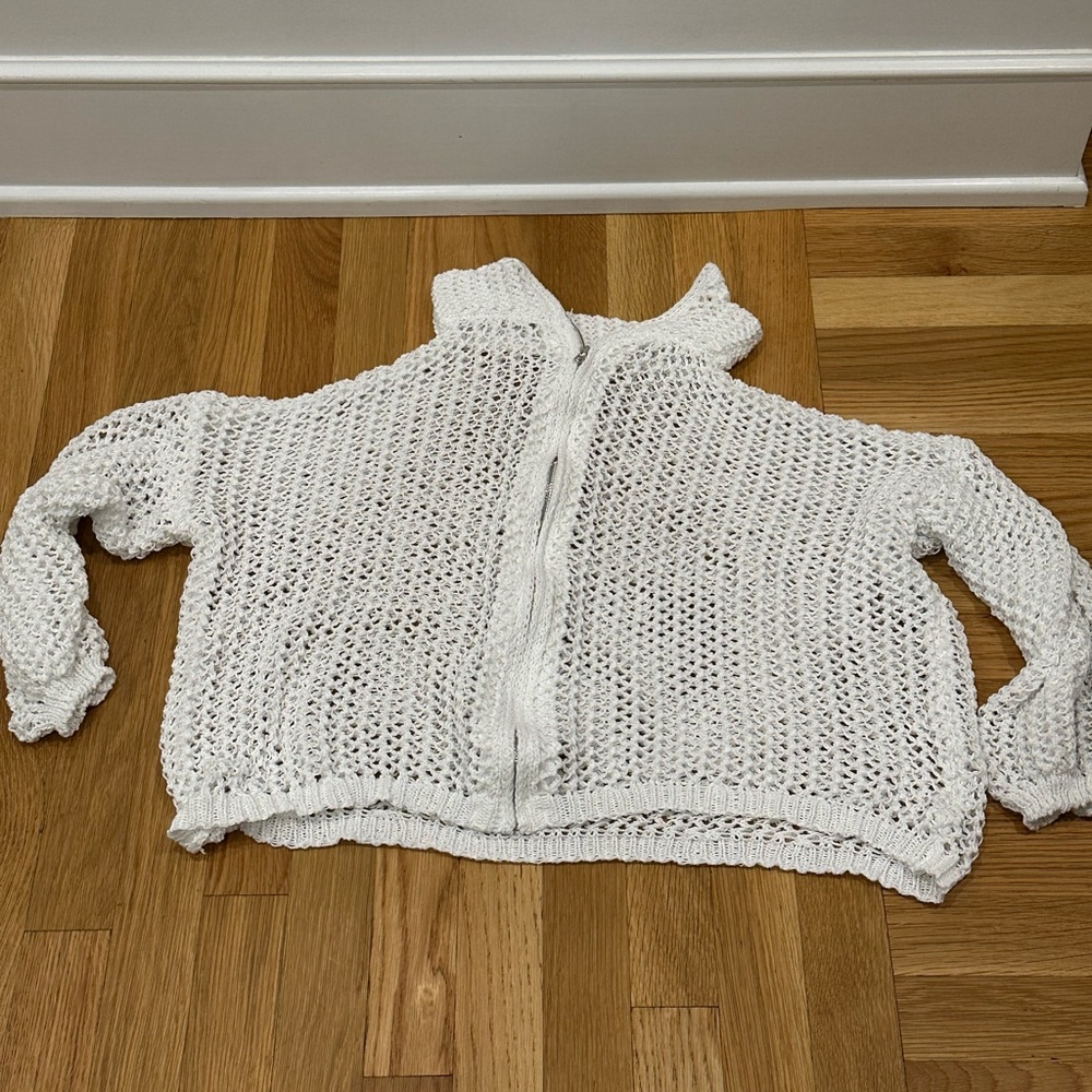 White Knit Sweater Fairycore Y2K coquette fisherman